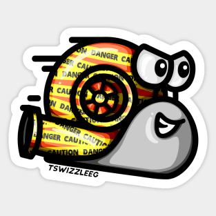 Turbo Snail - Caution (Gray) Sticker